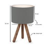 Opviq Lámpara de Mesa de Madera Gris Oscuro AYD-2941